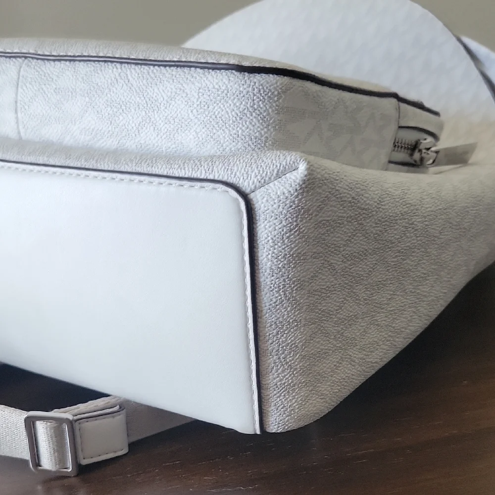 Michael Kors White Leather Backpack Minimalist Design - Picture 9 of 13